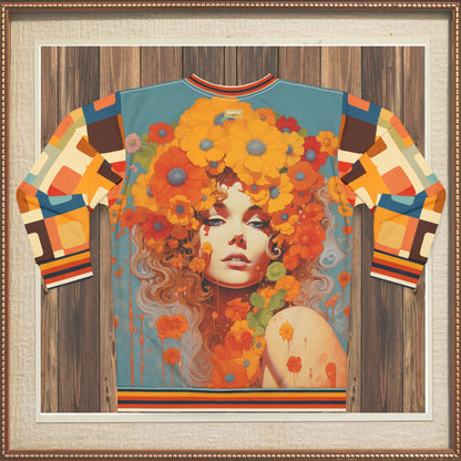 70s Girl in Bed of Flowers Unisex Sweatshirt (Gold Label)