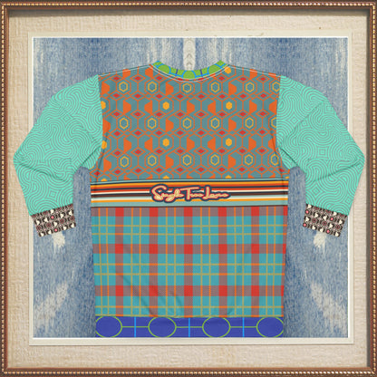 70s Retro Mixed Up Plaid Unisex Sweatshirt (Gold Label)