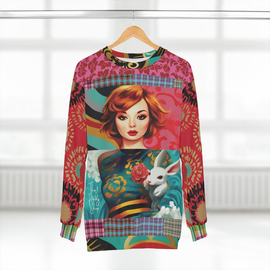 The Syren and the Hare Retro Patchwork Unisex Sweatshirt