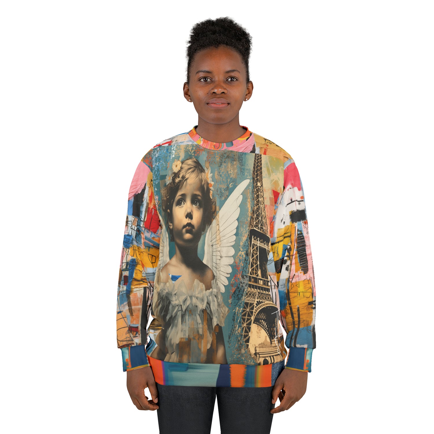 Sudadera unisex Ángeles en París Graffiti Art