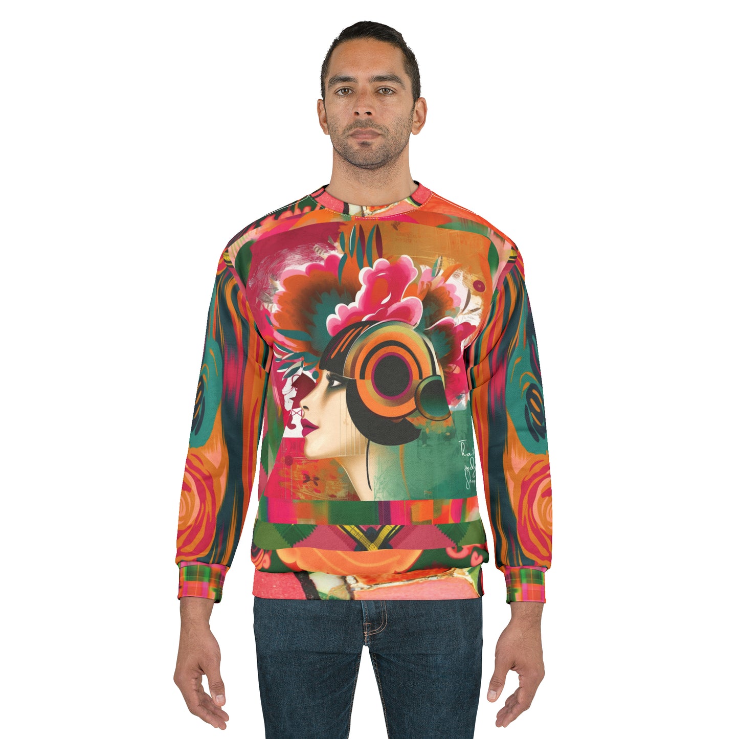 Art Deco Diva Floral Pop Art Unisex Sweatshirt