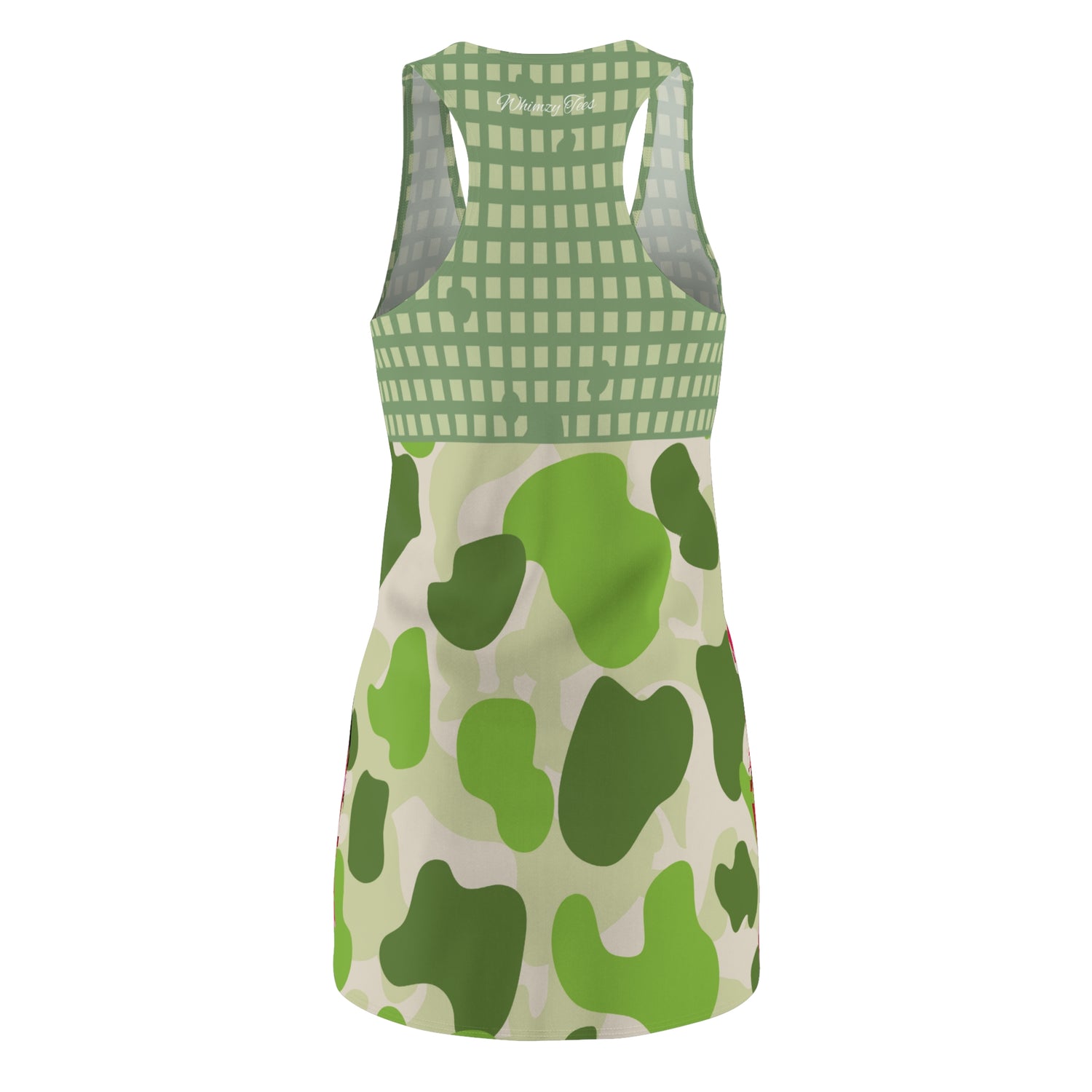 Green Apple Leopard Lips Camouflage Racerback Dress