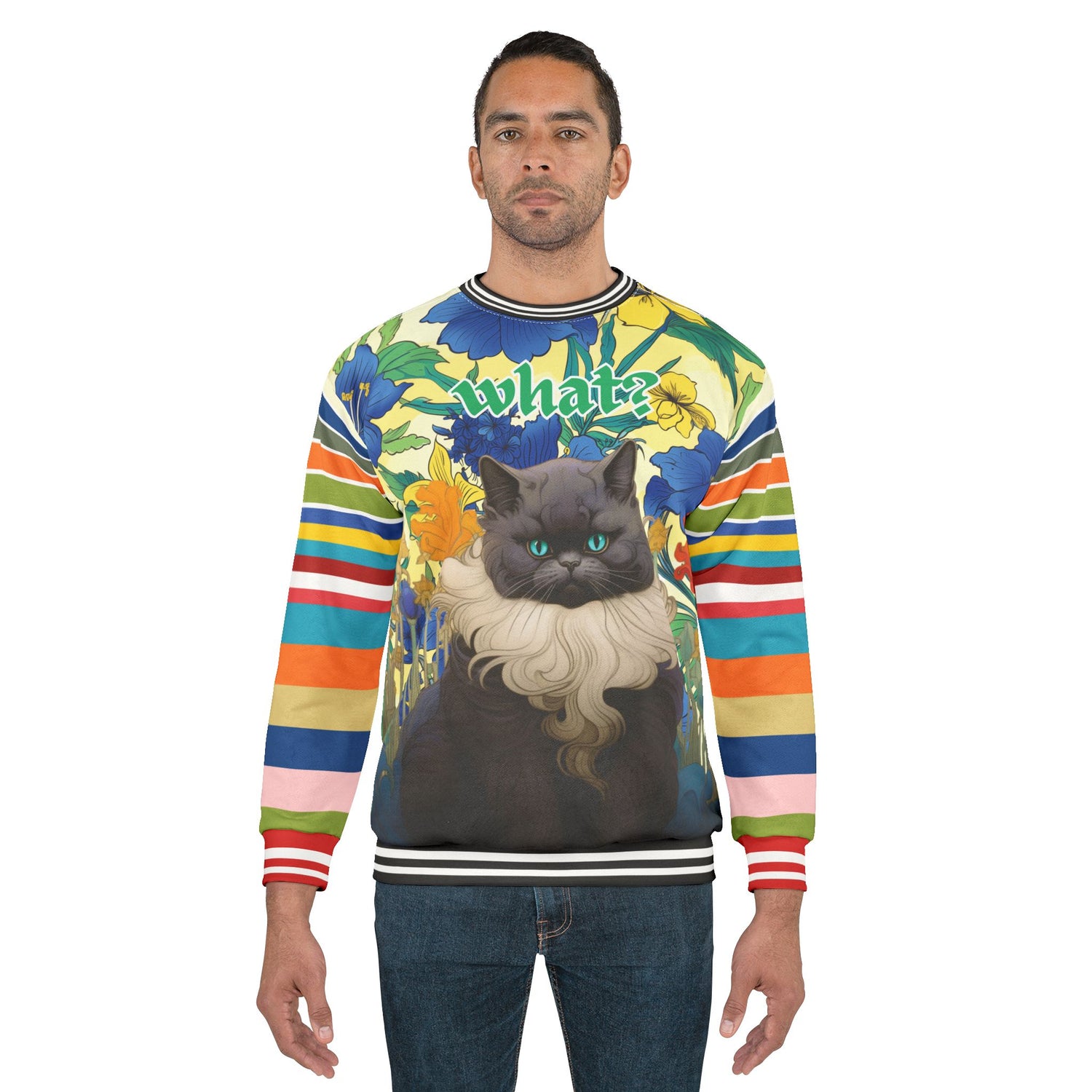 Cat Got Your Tongue Regatta Stripe Unisex Sweatshirt (Gold Label)