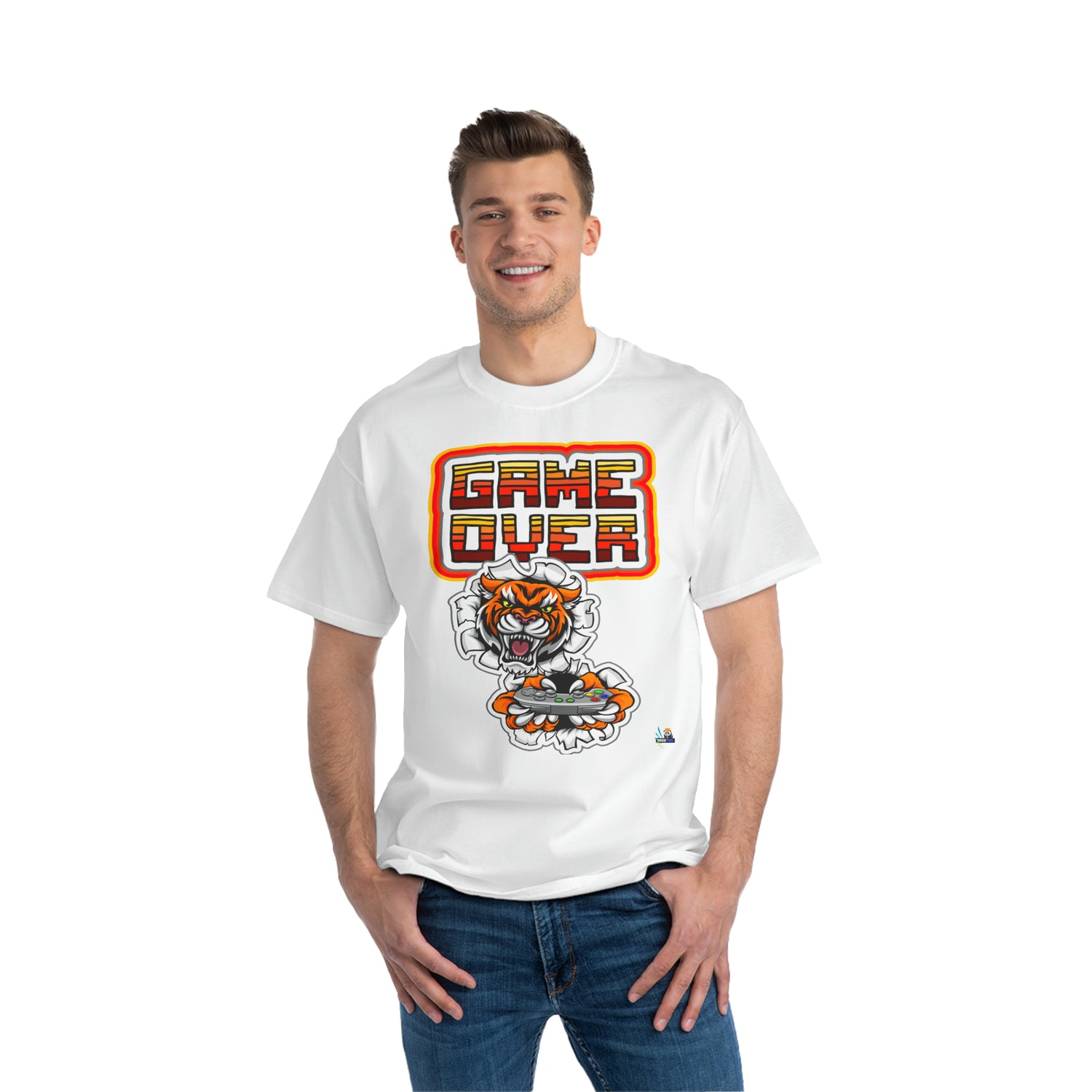 Camiseta de juego unisex de peso pesado Game Over Tiger Edition