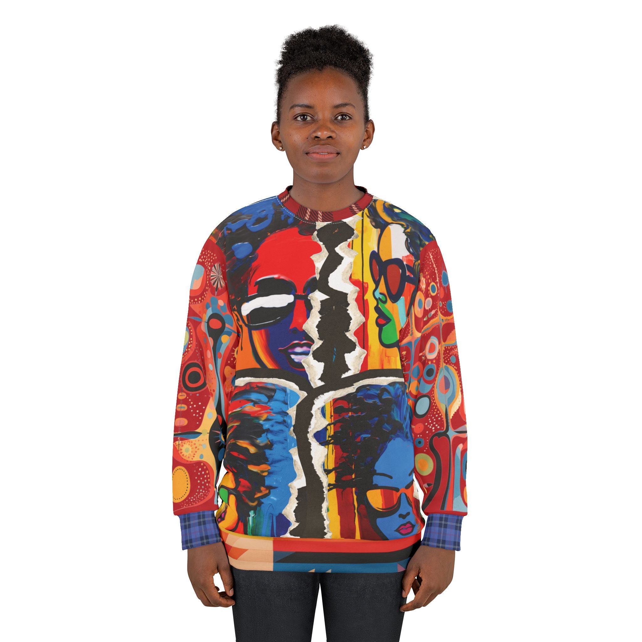 Black Girl in Perspective Quadriptych Unisex Sweatshirt (Gold Label)