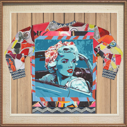 Girl on Blue Highway Mid-Weight Polyester Unisex Sweatshirt (Gold Label)