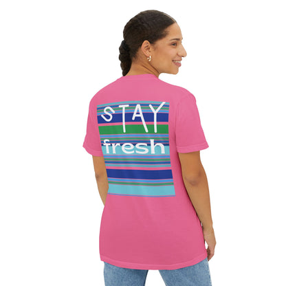 Stay Fresh Laguna Stripe Heavyweight Unisex Pocket T-Shirt