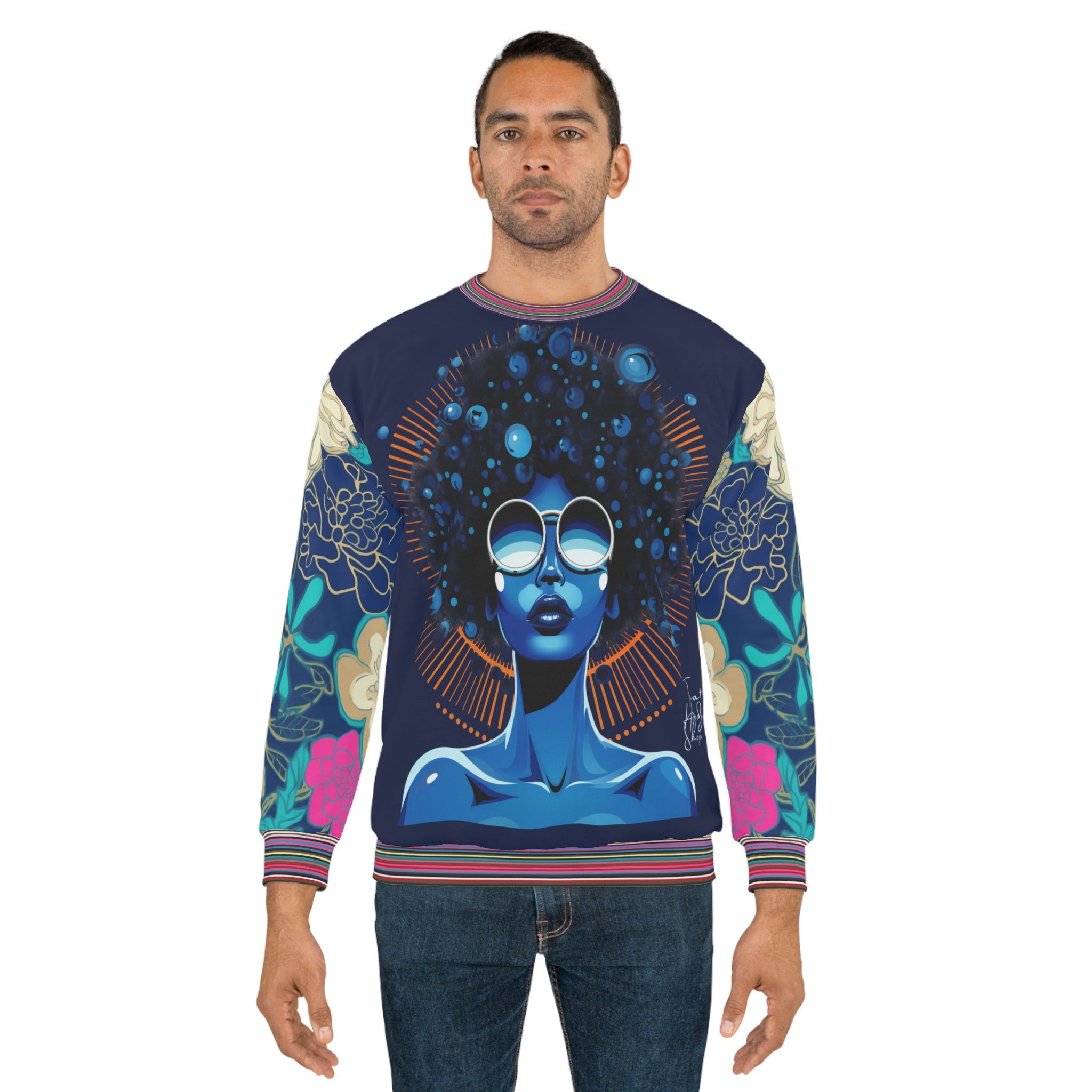 Sudadera unisex Blue Black Diva Queen en medianoche