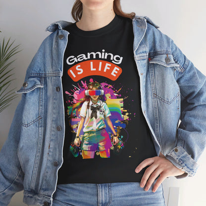 Gaming is Life - Girl Gamer Unisex Heavy Cotton Tee