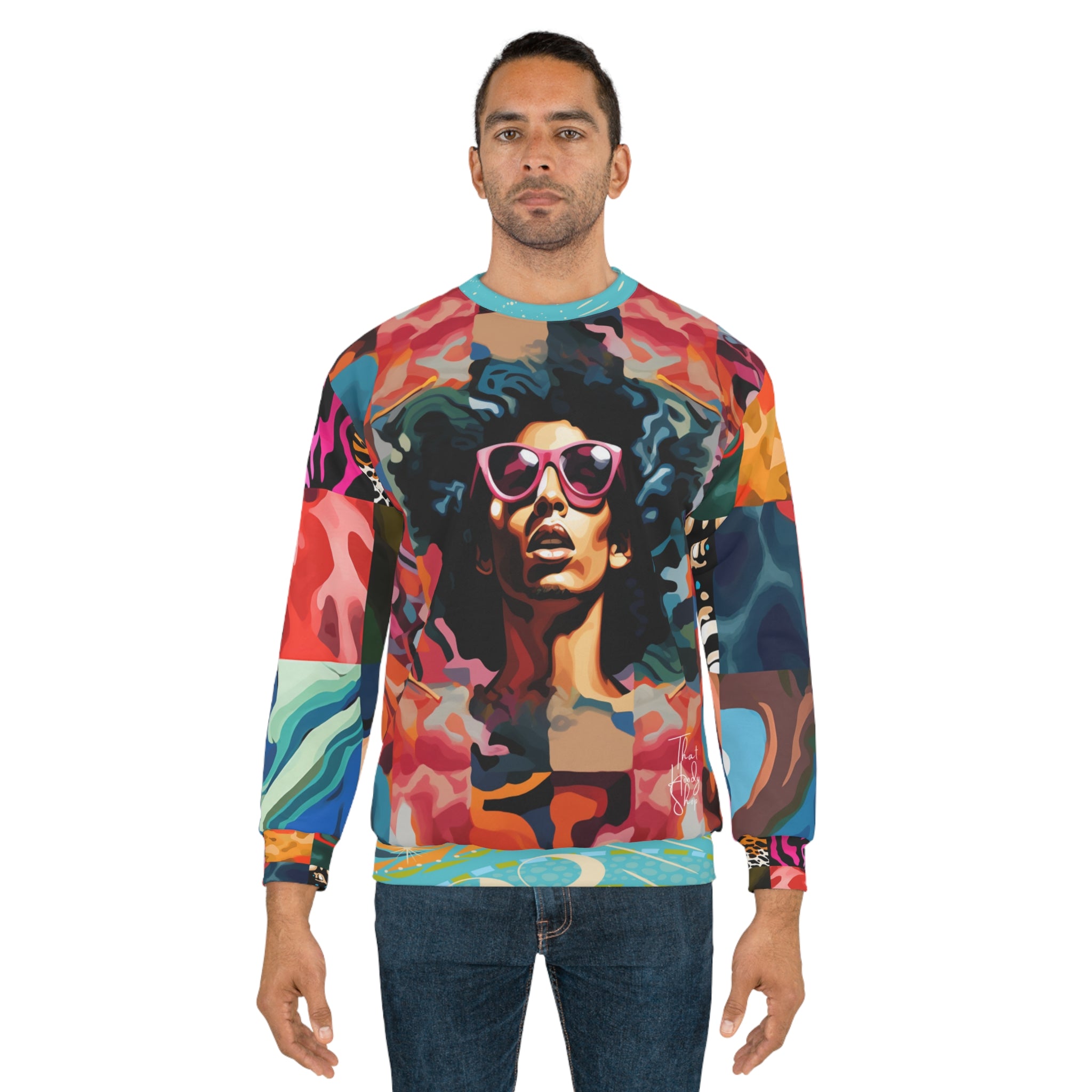 Black Jesus Pop Art Patchwork Unisex Sweatshirt