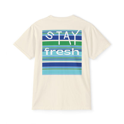 Stay Fresh Laguna Stripe Heavyweight Unisex Pocket T-Shirt