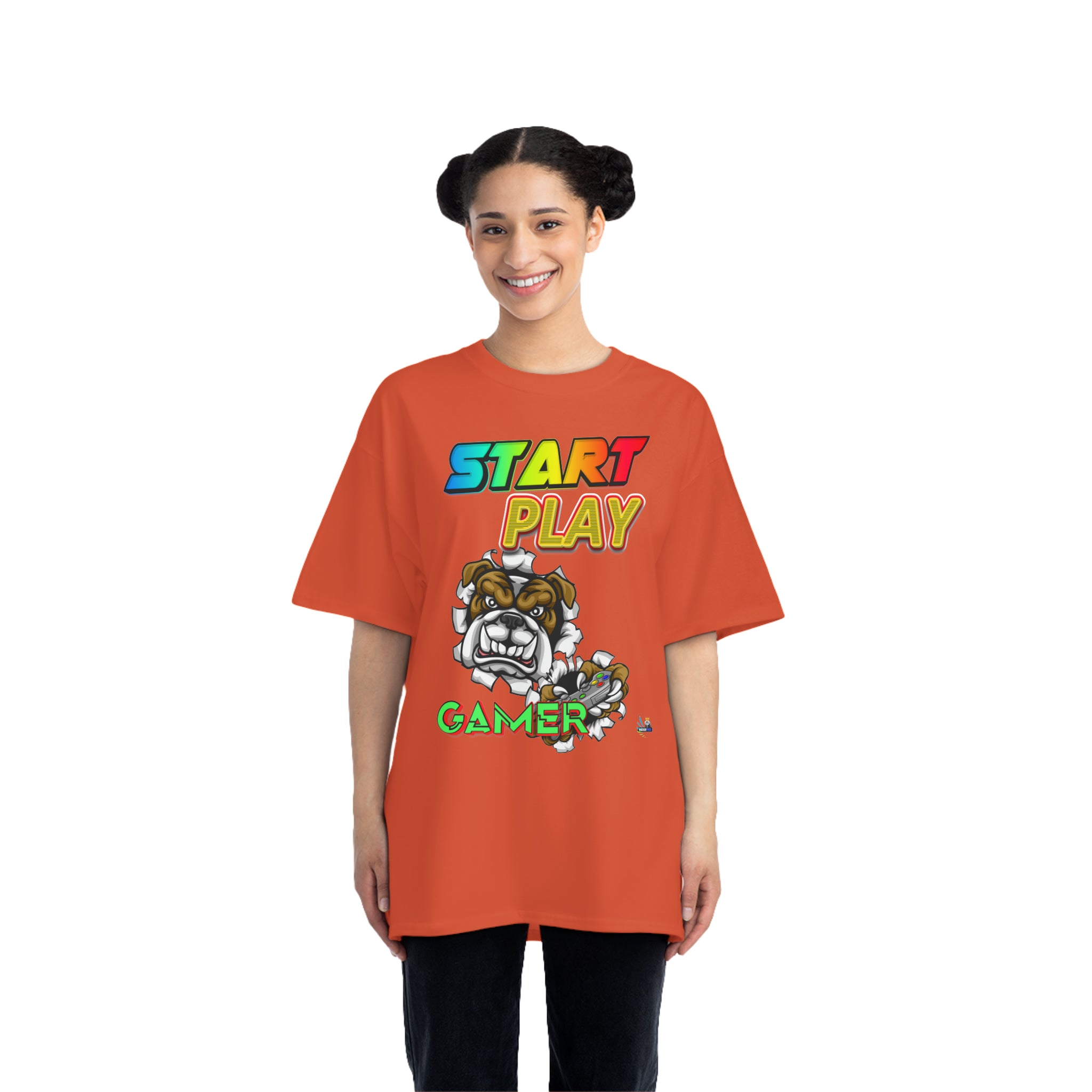 Camiseta para juegos unisex de peso pesado Start Play Bulldog Edition