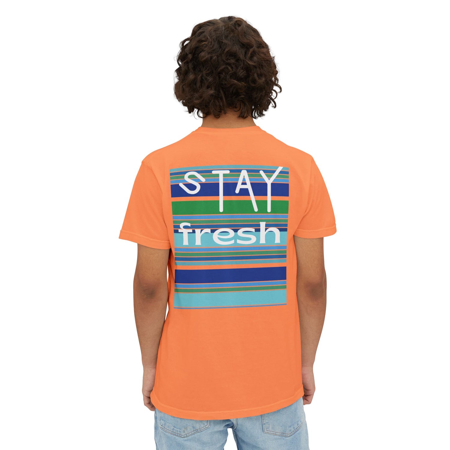 Stay Fresh Laguna Stripe Heavyweight Unisex Pocket T-Shirt