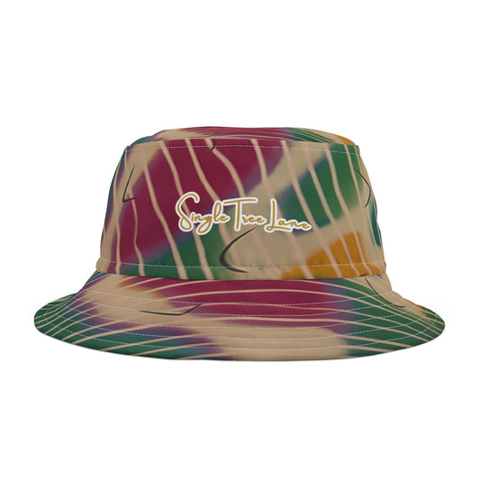 Hippie Groove Abstract Camo Stripe Vibrant Tie-Dye Bucket Hat