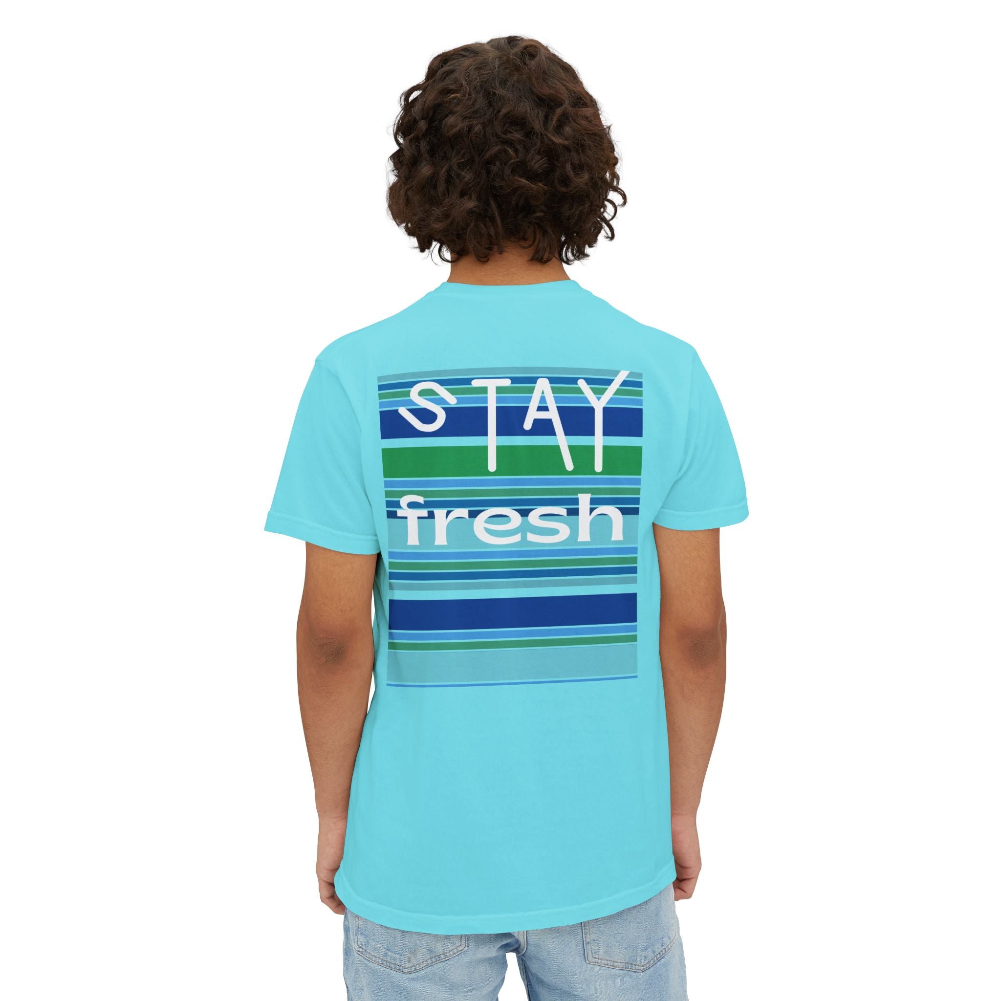 Stay Fresh Laguna Stripe Heavyweight Unisex Pocket T-Shirt