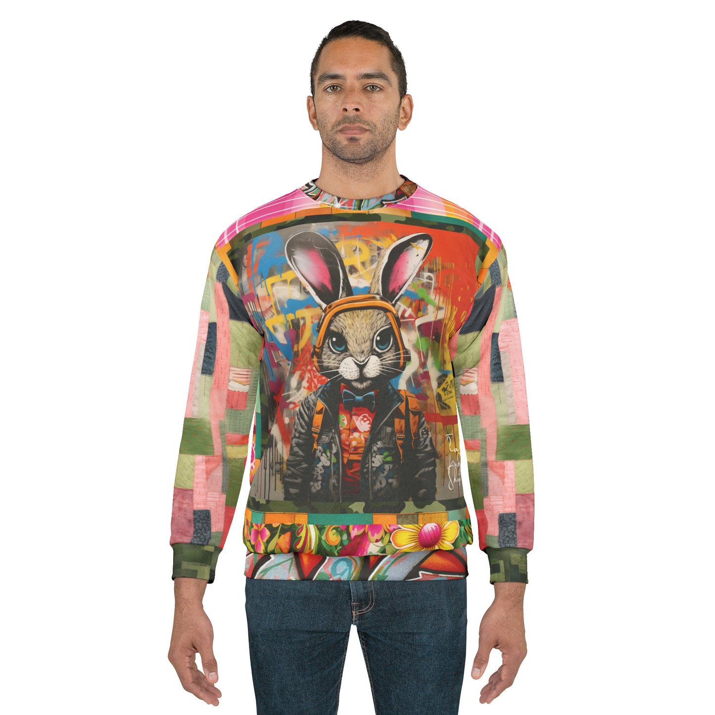 Jack Rabbit Series - HipHop Edition Patchwork Print Unisex Sweatshirt