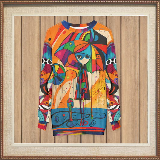 Girl with Umbrella Abstract Art Unisex Sweatshirt