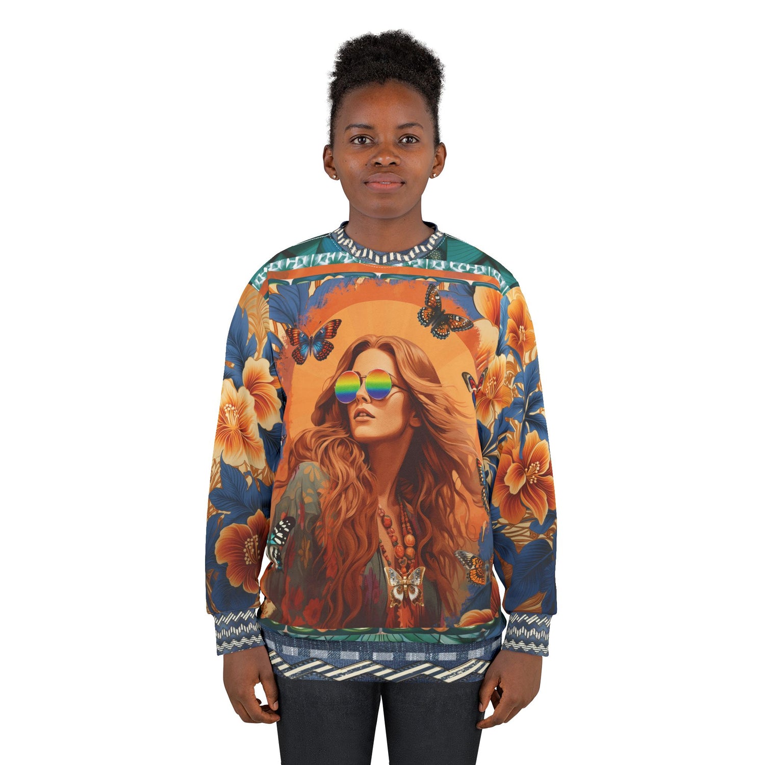 California Dreaming - Hippie Girl Unisex Sweatshirt (Gold Label)