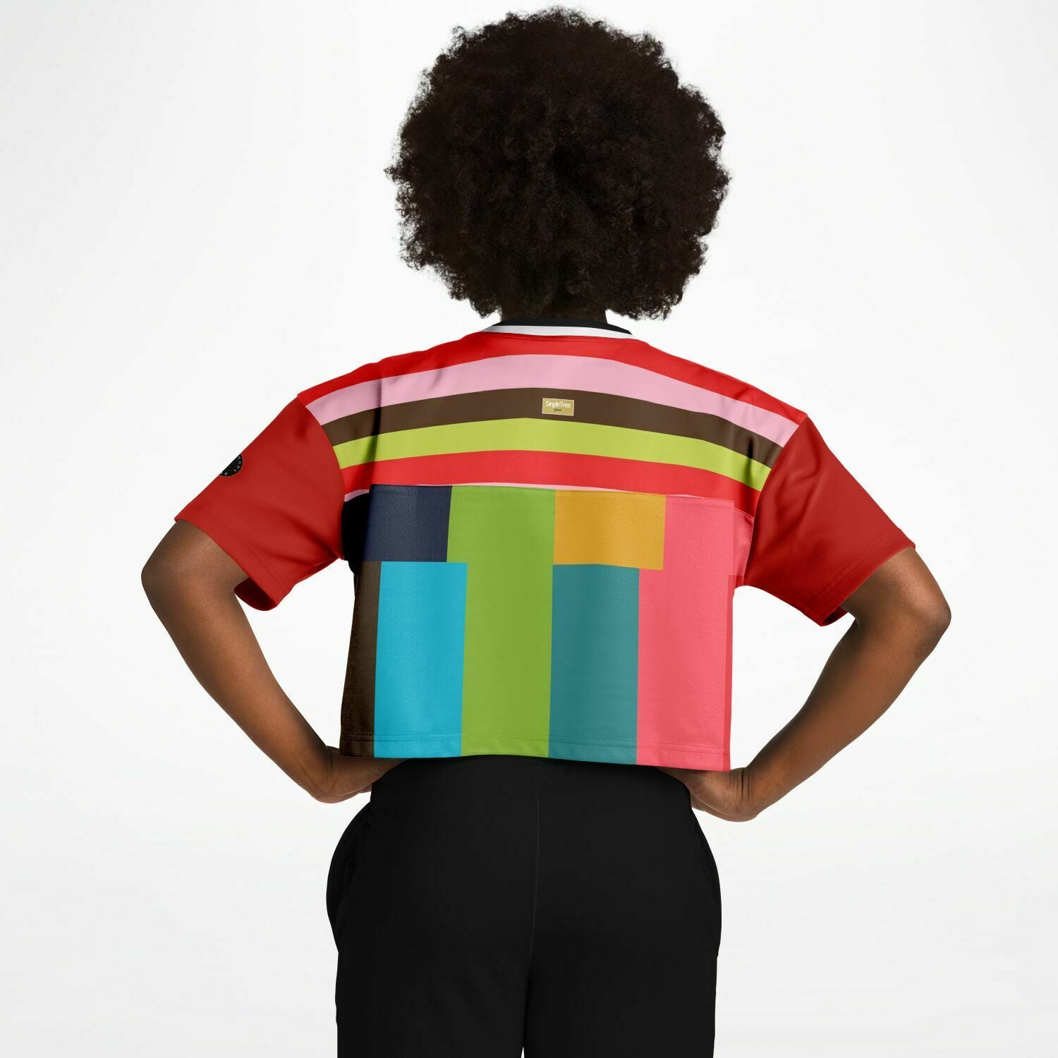 Watermelon Crush Rugby Stripe Eco-Poly Crop Jersey