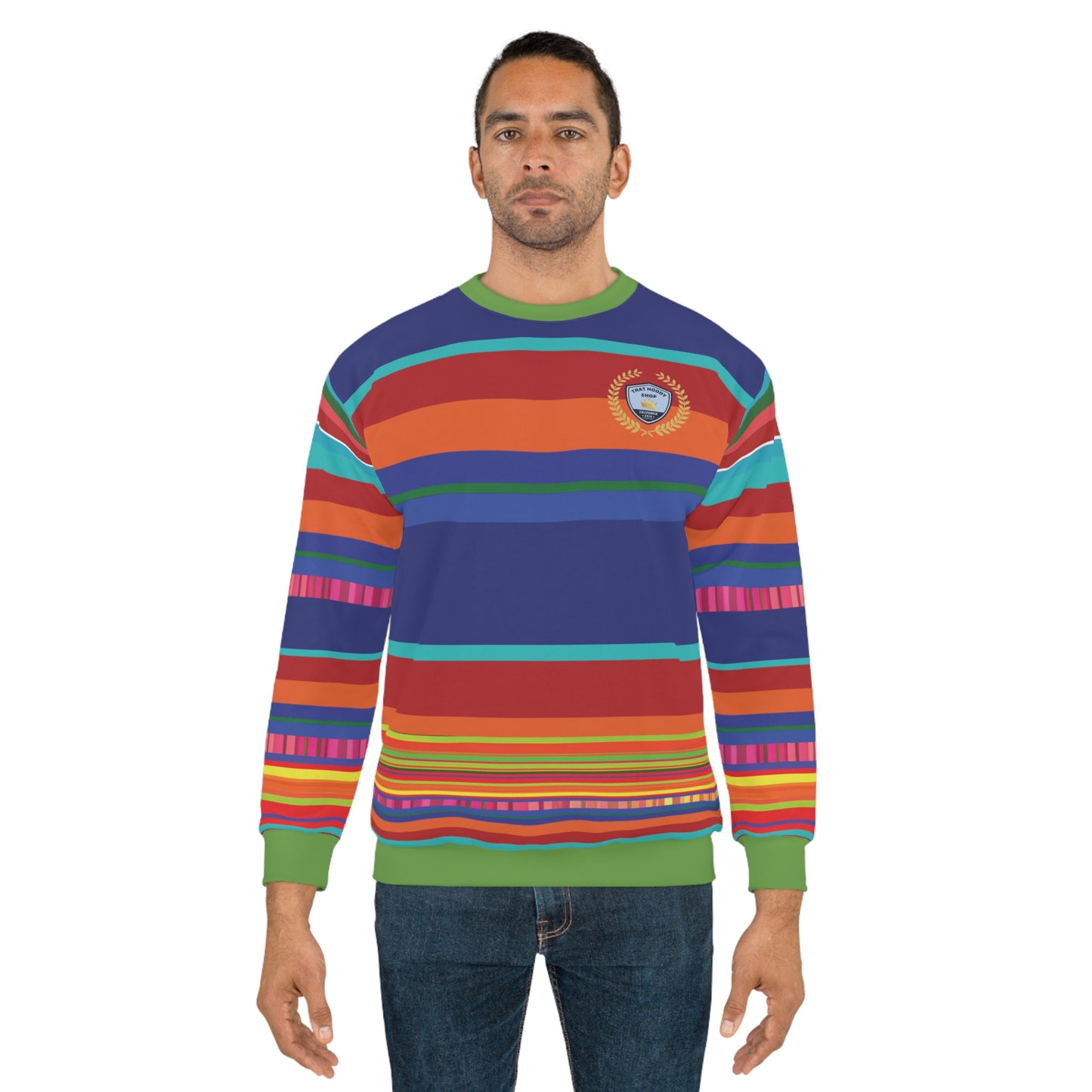 California 1850 Marine Blue Rugby Stripe Unisex Sweatshirt
