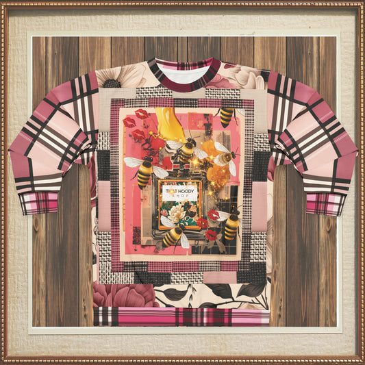 Sudadera unisex de tweed floral a cuadros con jugo de abeja venenosa