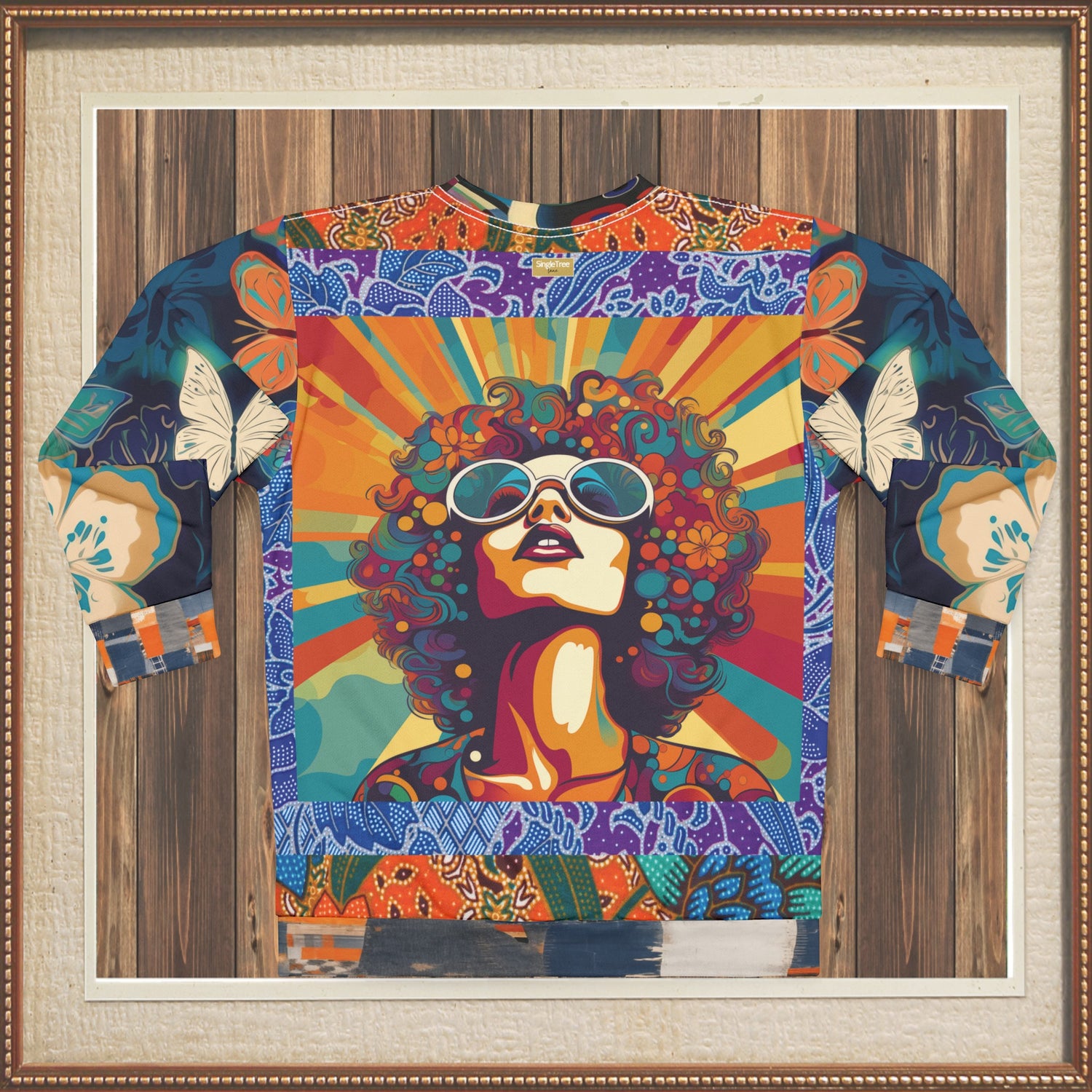 See My Halo Hippie Woman Print Unisex Sweatshirt (Gold Label)