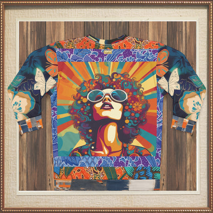 See My Halo Hippie Woman Print Unisex Sweatshirt (Gold Label)