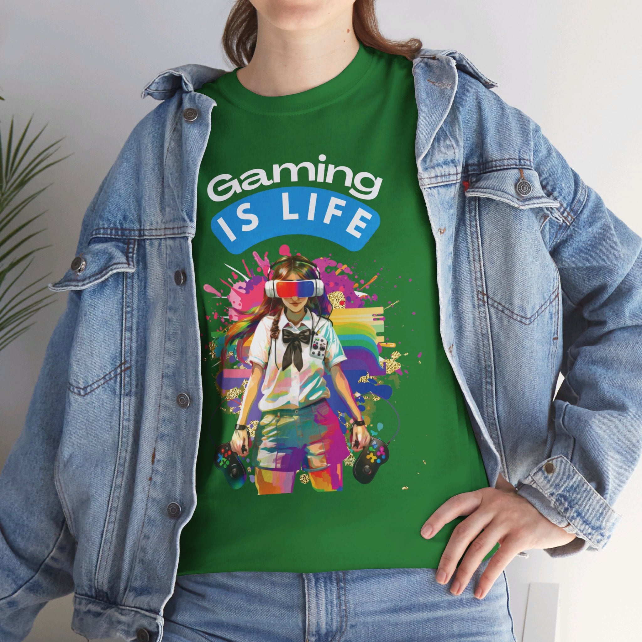 Gaming is Life - Girl Gamer Unisex Heavy Cotton Tee