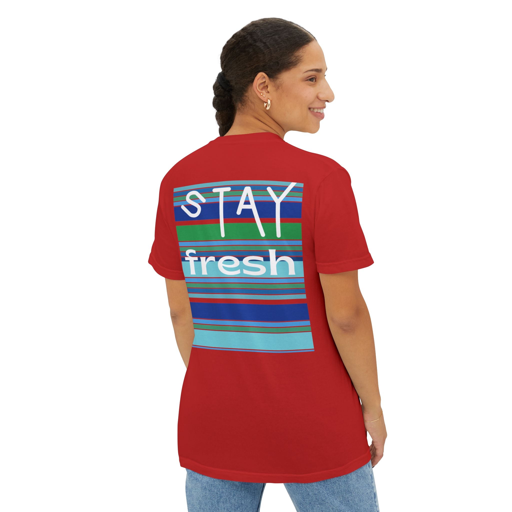 Stay Fresh Laguna Stripe Heavyweight Unisex Pocket T-Shirt