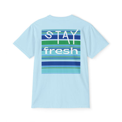 Stay Fresh Laguna Stripe Heavyweight Unisex Pocket T-Shirt