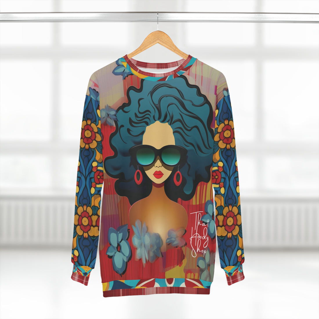 Cool Chick Red Hispanic Pop Art Unisex Sweatshirt