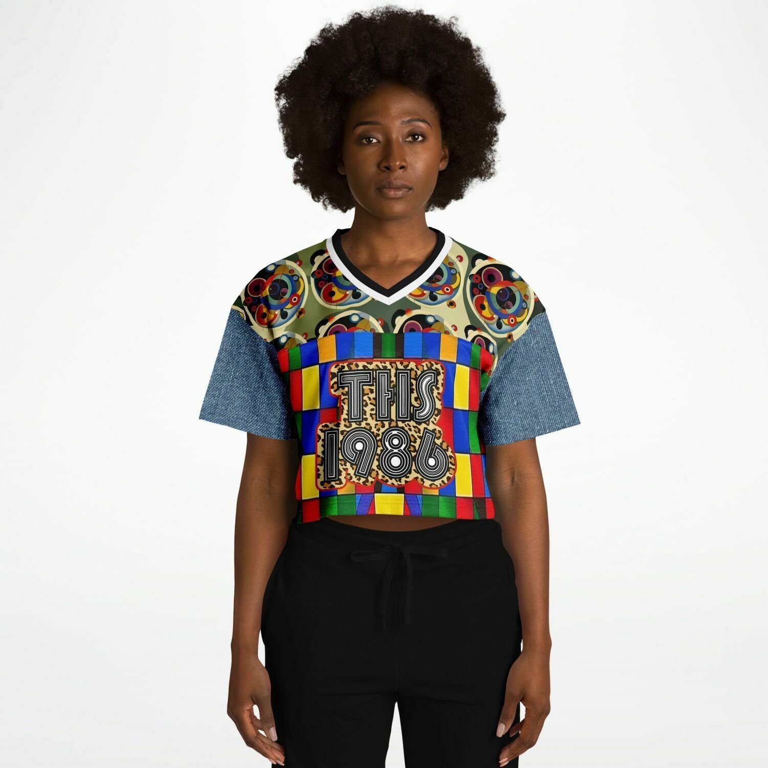 Picasso Primary Geometric THS 1986 Eco-Poly Crop Jersey