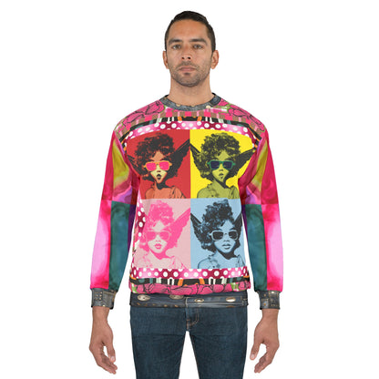 Pop Art Cherub Diva Quadriptych Unisex Sweatshirt (Gold Label)