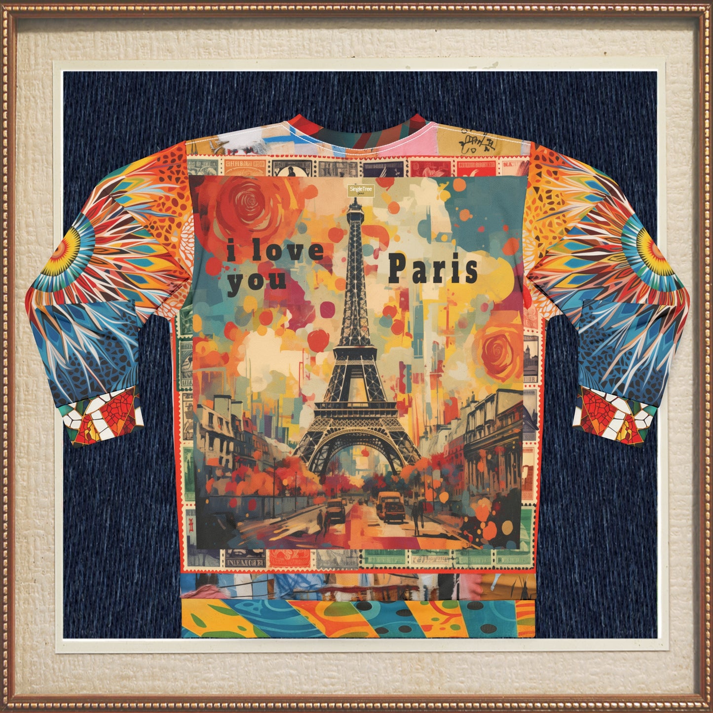 I Love You Paris Eiffel Tower Collage Unisex Sweatshirt