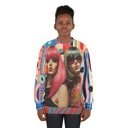 The Pfeiffers-Beatnik Girls Abstract Geo Unisex Sweatshirt (Gold Label)