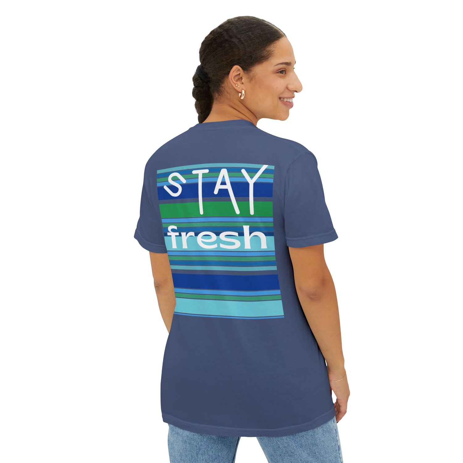 Stay Fresh Laguna Stripe Heavyweight Unisex Pocket T-Shirt