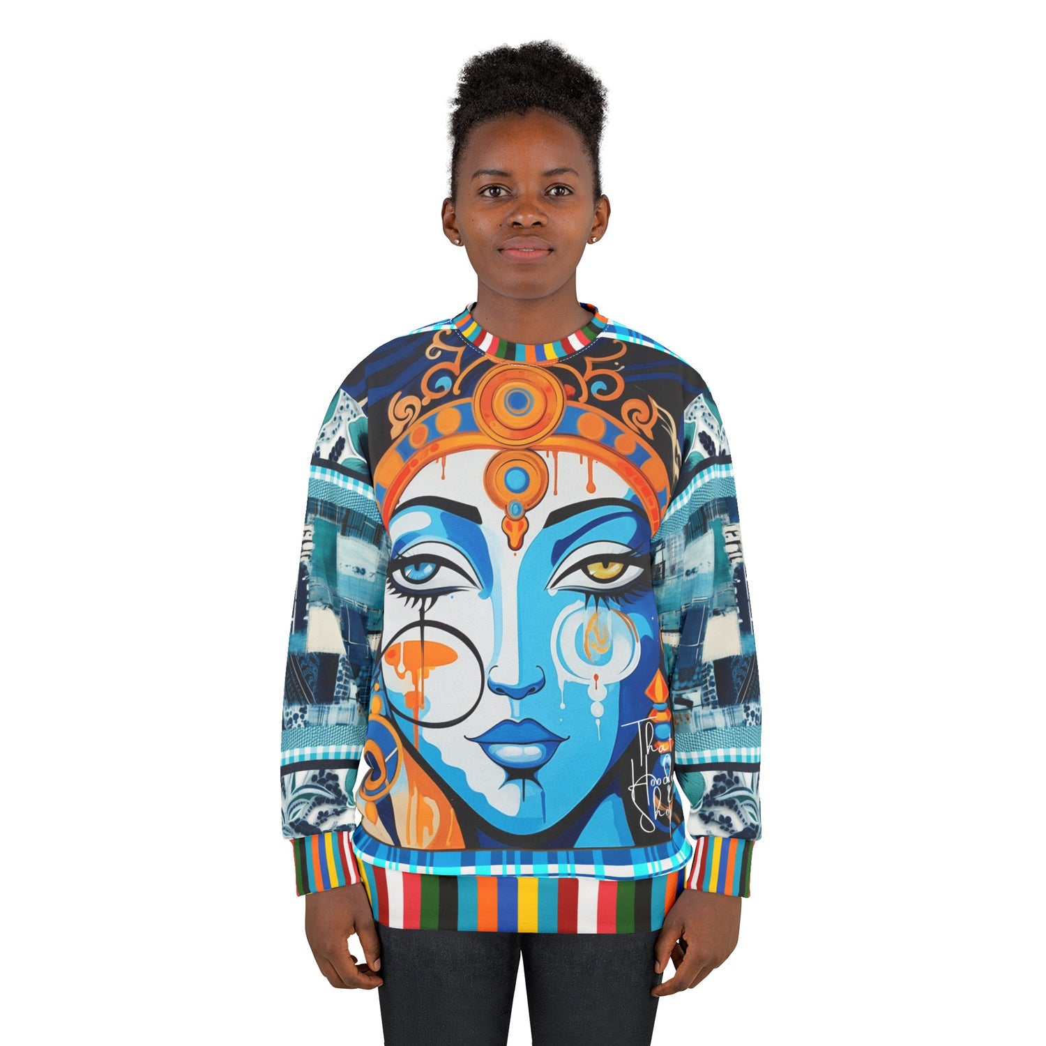 Blue Laxshmi Indian Devi Unisex Sweatshirt (Gold Label)