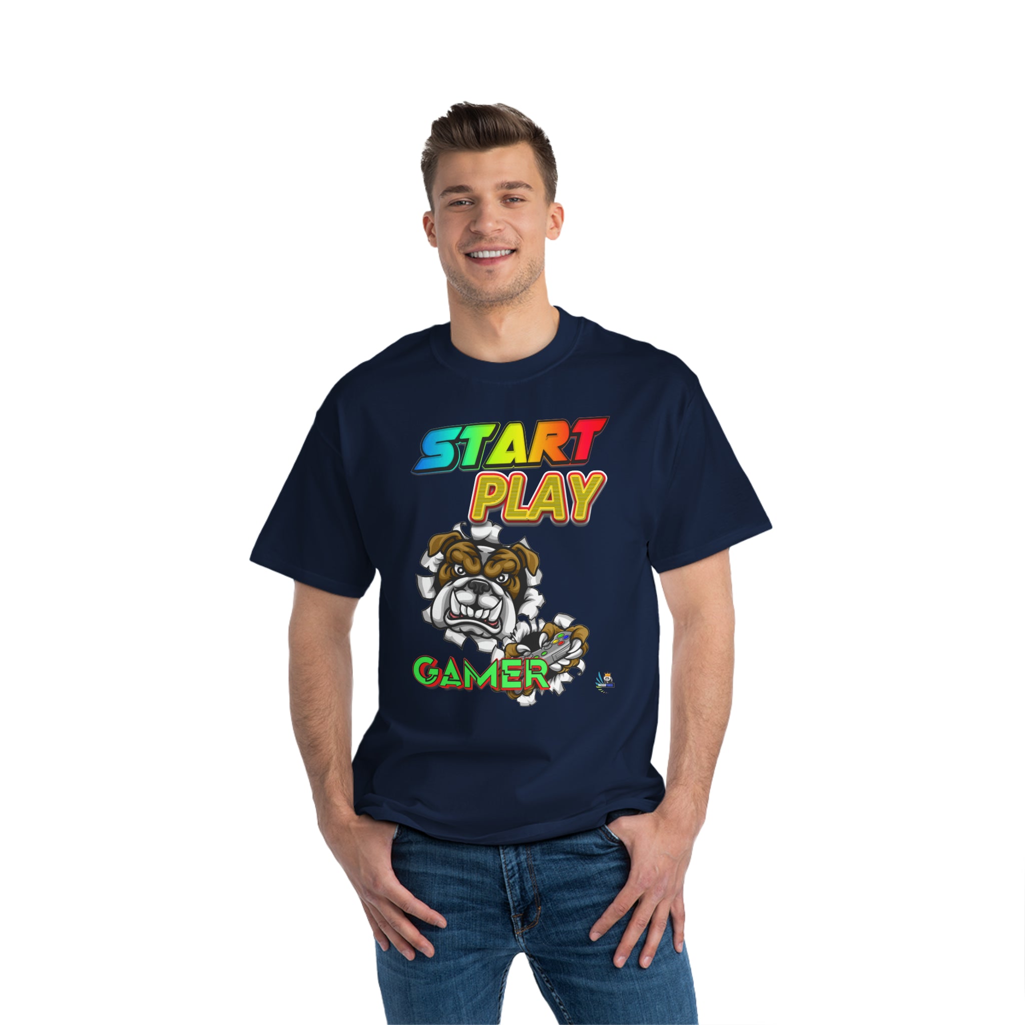 Start Play Bulldog Edition Heavyweight Unisex Gaming Tee