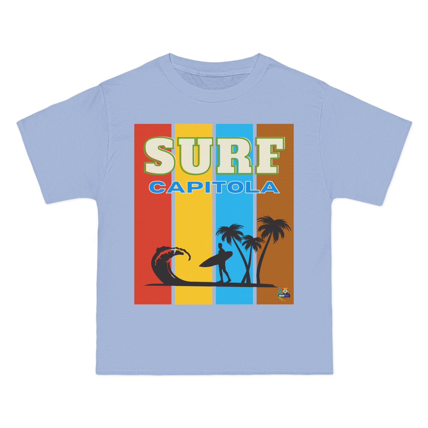 Surf Capitola Rainbow Stripe Unisex Heavyweight Tee