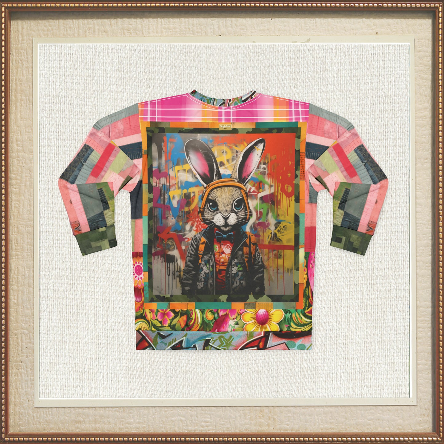Serie Jack Rabbit - Sudadera unisex con estampado de patchwork edición HipHop