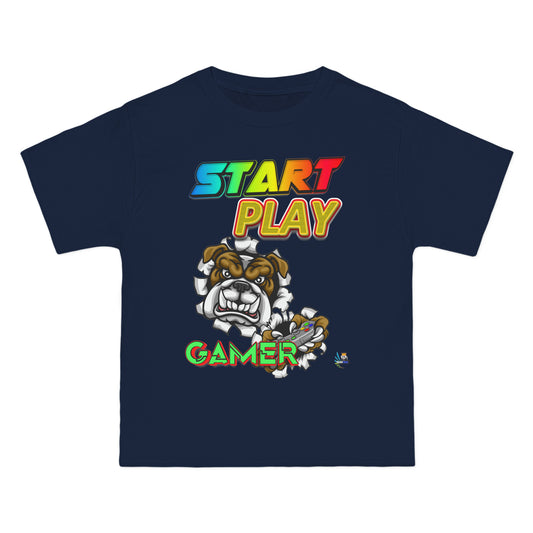 Camiseta para juegos unisex de peso pesado Start Play Bulldog Edition