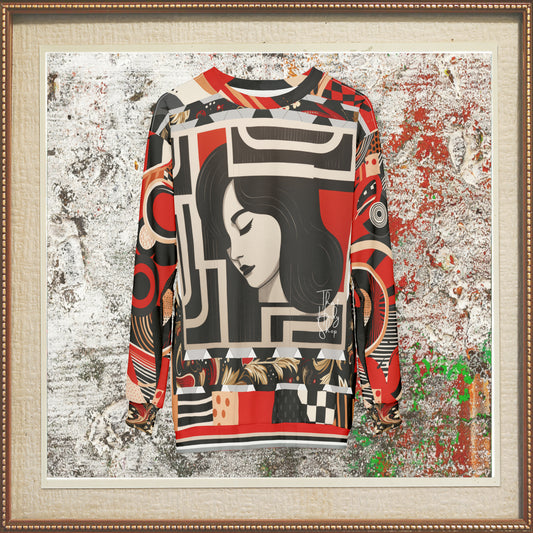 Girl in Reflection Block Art Unisex Sweatshirt