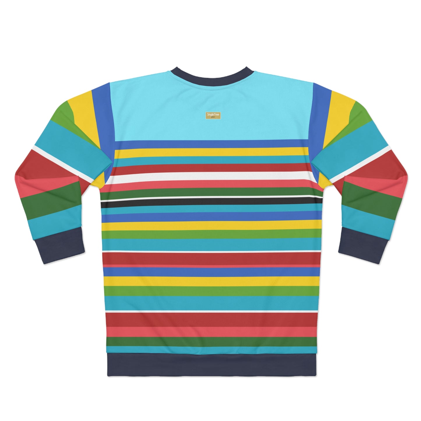 Larimar Seaside Rainbow Rugby Stripe Unisex Sweatshirt