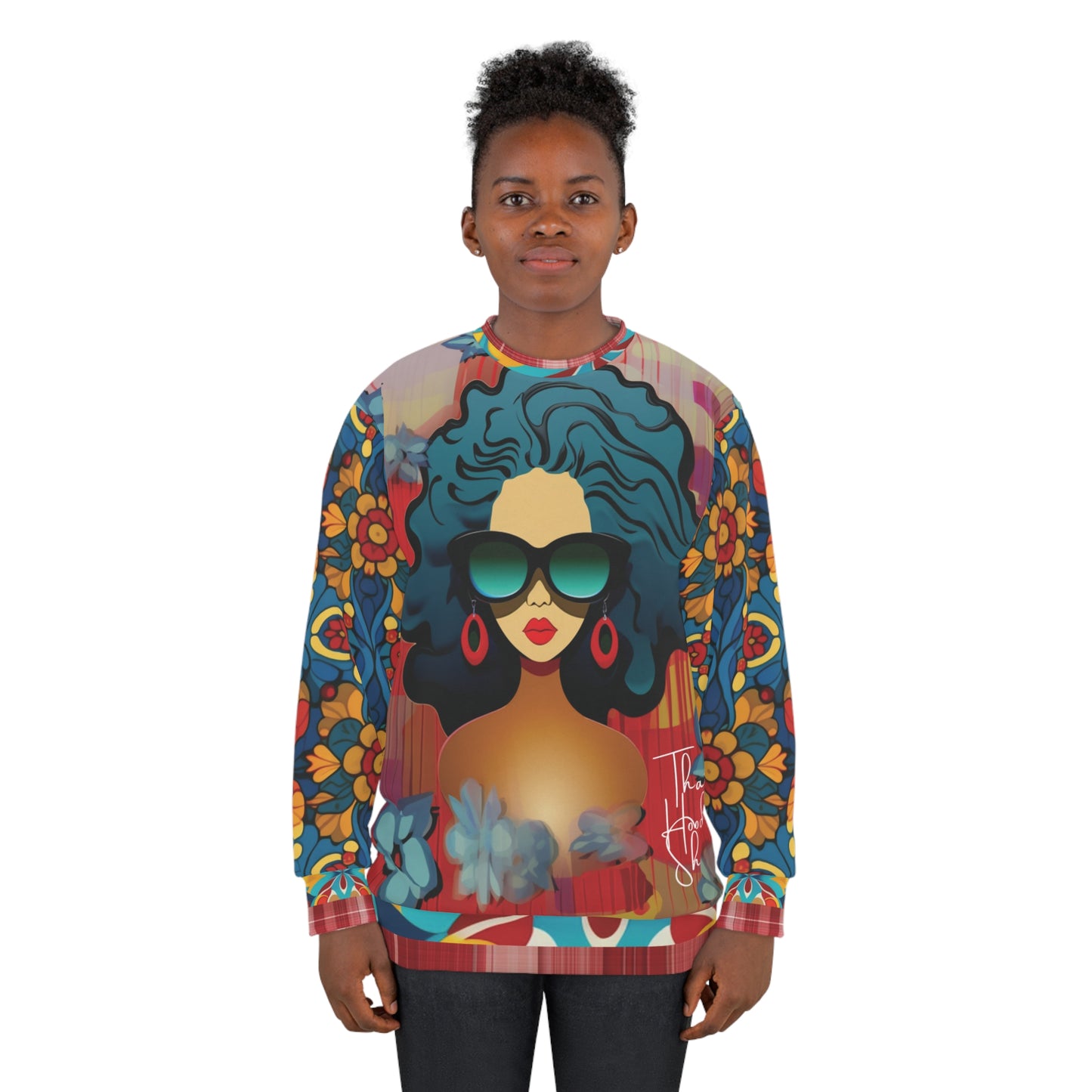 Cool Chick Red Hispanic Pop Art Unisex Sweatshirt