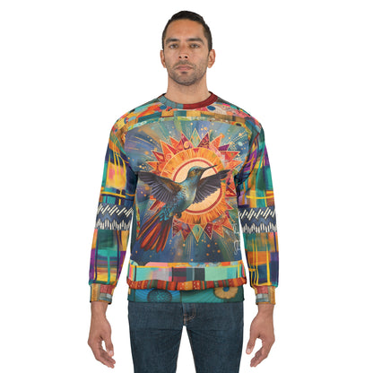 Hummingbird in Sunburst Skies Unisex Sweatshirt (Gold Label)