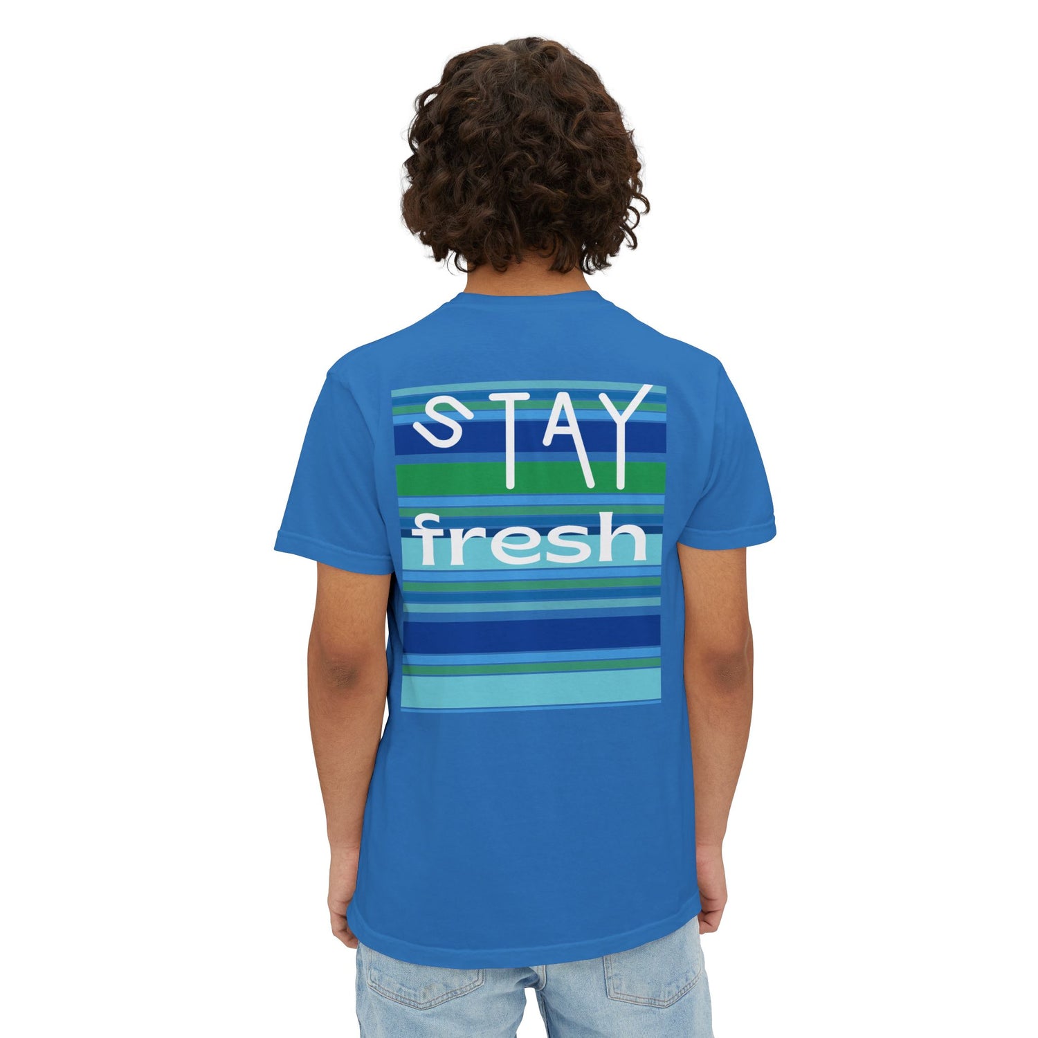 Stay Fresh Laguna Stripe Heavyweight Unisex Pocket T-Shirt