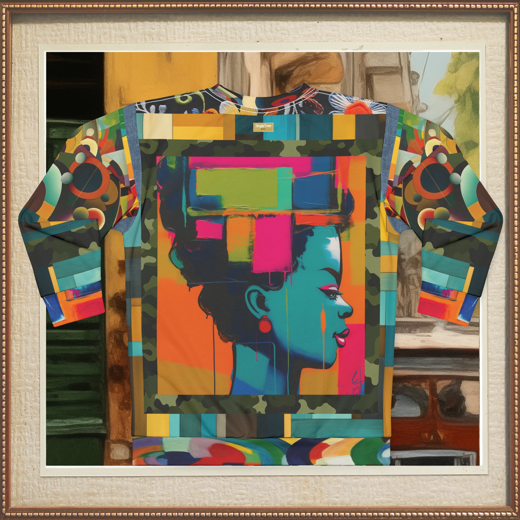 Sudadera unisex con bloques de color abstractos de mente desenfocada