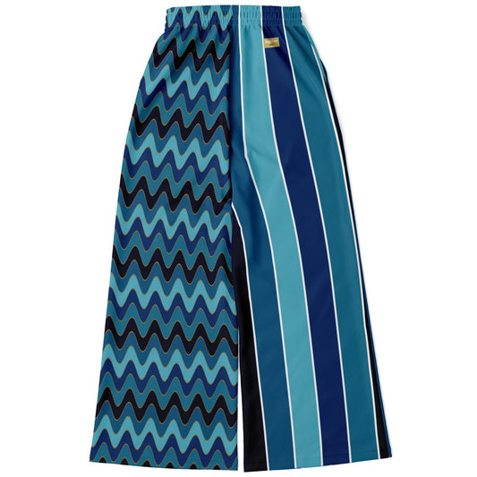 Blue Mood Rugby Stripe Eco-Poly Wide Leg Pants