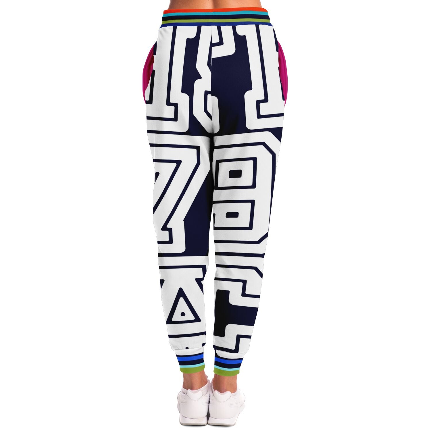 Monograma THS 1976 CA en joggers unisex de poliéster ecológico azul marino medianoche 