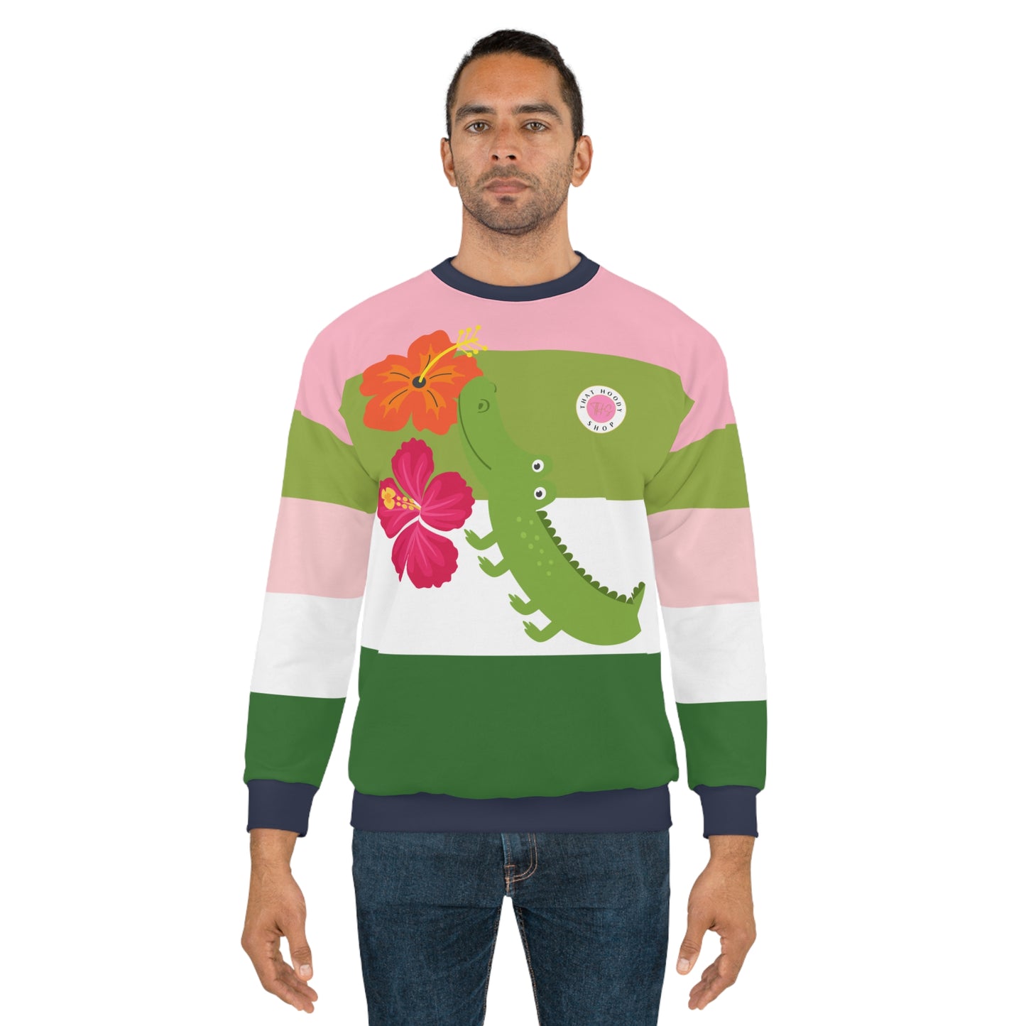 Smell The Flowers Gator Rugby Stripe Unisex Sweatshirt